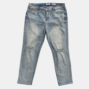 Kensie Jeans The Boyfriend Light Wash Distressed Edgy Streetwear Womens Sz 10 30
